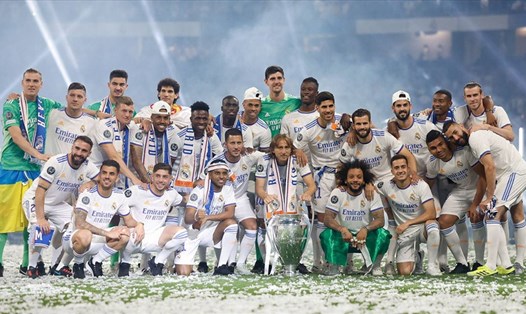 Real Madrid giành cú đúp ở mùa giải 2021-22. Ảnh: Real Madrid