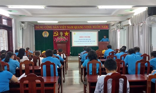 LĐLĐ tỉnh Bình Định đã tổ chức Hội nghị Báo cáo viên công đoàn và cán bộ công đoàn chủ chốt quý II.2022. Ảnh: Thái Bình