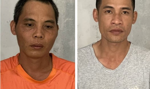 Hai đối tượng Đặng Văn Mạnh (trái) vài Lê Hữu Thanh bị Công an thành phố Ninh Bình bắt giữ. Ảnh: NT