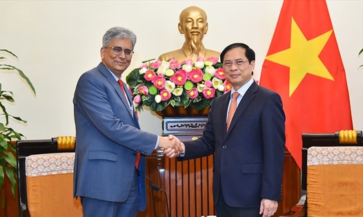 Bộ trưởng Ngoại giao Bùi Thanh Sơn đã tiếp Thứ trưởng Ngoại giao Ấn Độ Saurabh Kumar. Ảnh: Bộ Ngoại giao