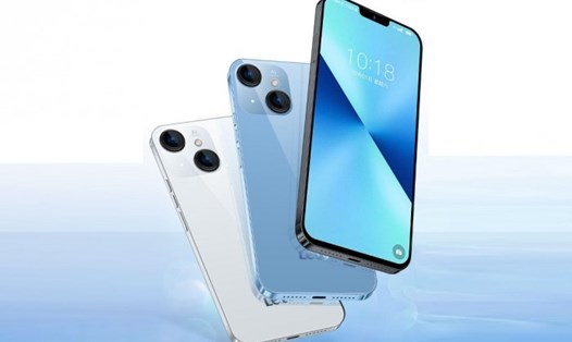 Mẫu điện thoại thông minh mới của một nhà sản xuất Trung Quốc có thiết kế khá giống với iPhone 13. Ảnh: LeMall