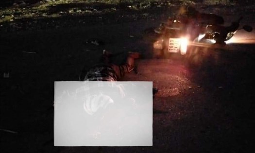 Hiện trường vụ tai nạn khiến một người đàn ông tử vong ở Sơn La. Ảnh: CTV