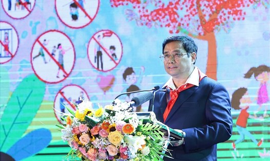 Thủ tướng Phạm Minh Chính phát biểu tại buổi lễ. Ảnh: Nhật Bắc
