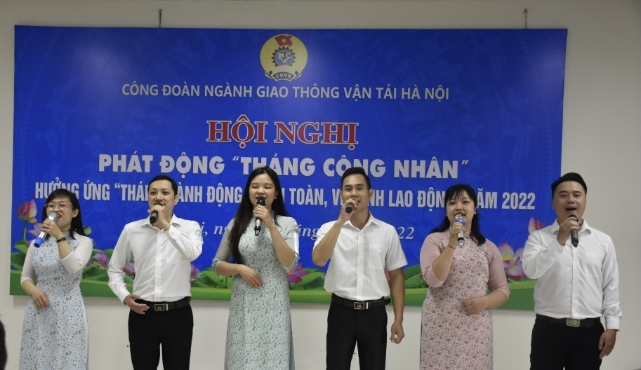 Công đoàn ngành Giao thông Vận tải Hà Nội đã tổ chức phát động Tháng công nhân năm 2022. Ảnh: CĐN