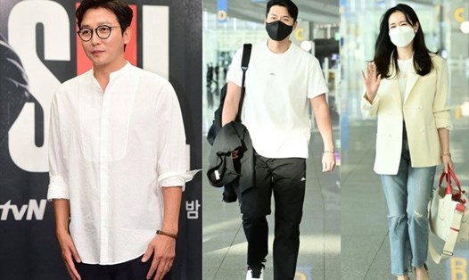 Bi hài nam ca sĩ đi cùng chuyến bay với BTS,Hyun Bin nhưng không ai nhận ra. Ảnh: TH