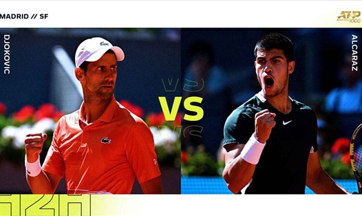 Novak Djokovic và Carlos Alcaraz sẽ lần đầu tiên đối đầu khi vào bán kết Mutua Madrid Open 2022. Ảnh: ATP