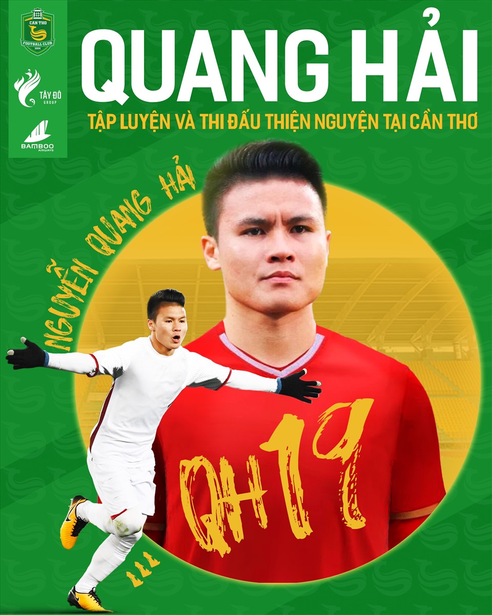 Chưa có "bến đỗ" mới, tuyển thủ Nguyễn Quang Hải tập luyện tại CLB Cần Thơ