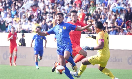 U23 Lào đã bị cầm hoà ở trận ra quân SEA Games 31. Ảnh: Nguyễn Đăng