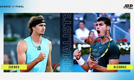 Alexander Zverev và Carlos Alcaraz sẽ tranh chức vô địch Mutua Madrid Open 2022. Ảnh: ATP
