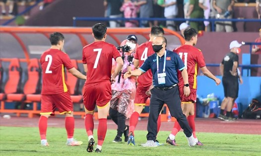 U23 Việt Nam của huấn luyện viên Park Hang-seo cầm chân với tỉ số hòa 0-0. Ảnh: Minh Hiếu