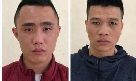 Hai đối tượng Chử Văn Tín (trái) và Trần Khắc Vinh bị Công an thành phố Ninh Bình bắt giữ sau khi gây ra 10 vụ trộm cắp. Ảnh: NT