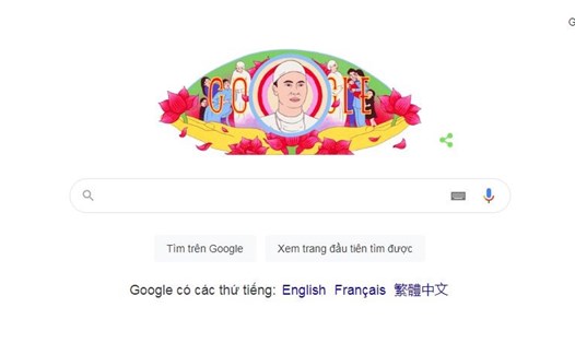Google Doodle hôm nay kỷ niệm 110 năm ngày sinh Giáo sư Tôn Thất Tùng. Ảnh chụp màn hình