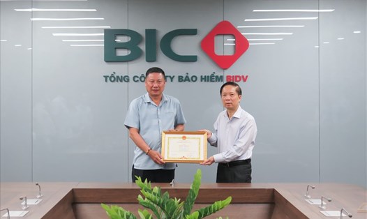 Tổng Giám đốc BIC Trần Hoài An nhận bằng khen của Hiệp hội Bảo hiểm Việt Nam. Ảnh: BIC