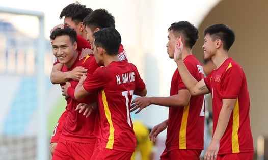 U23 Việt Nam đi tiếp với tư cách đội nhì bảng C. Ảnh: VFF