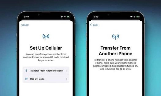 iOS 16 cho phép người dùng chuyển eSIM giữa các iPhone qua Bluetooth. Ảnh chụp màn hình