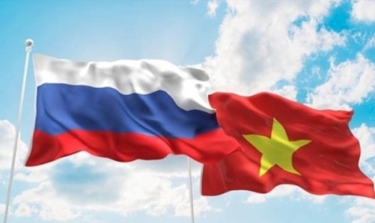 Quốc kỳ Nga và Việt Nam. Ảnh: Hội Hữu nghị Việt - Nga