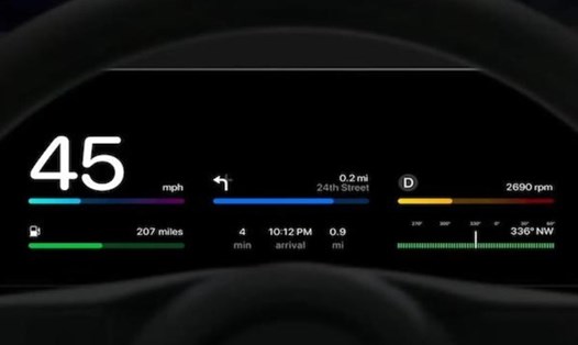 Giao diện của CarPlay, ứng dụng hỗ trợ lái xe mới trên iOS 16 của Apple. Ảnh: Apple