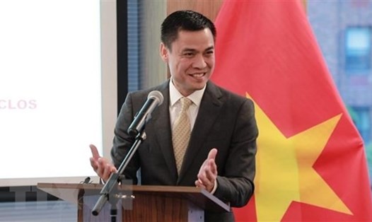 Đại sứ Đặng Hoàng Giang - Trưởng Phái đoàn Việt Nam tại Liên Hợp Quốc phát biểu tại sự kiện. Ảnh: TTXVN