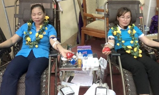 Gần 400 cán bộ, đoàn viên, người lao động huyện Hạ Hòa tham gia ngày hội hiến máu tình nguyện. Ảnh: ĐVCC.
