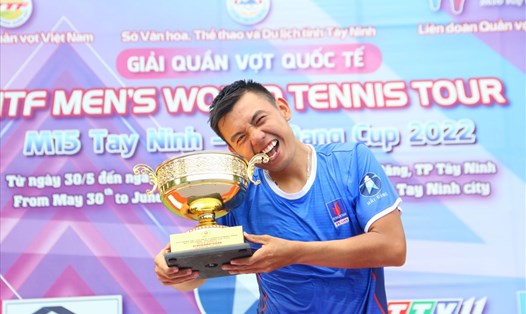 Lý Hoàng Nam đoạt 3 chức vô địch đơn nam tại Tây Ninh, qua đó cải thiện đáng kể vị trí trên bảng xếp hạng. Ảnh: Thanh Thuý