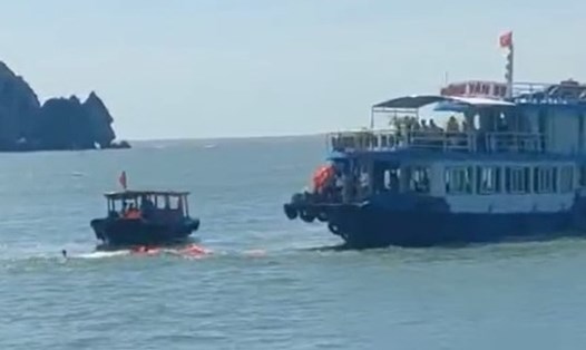 TP.Hải Phòng thông tin vụ va chạm trên vịnh Lan Hạ khiến 1 người tử vong. Ảnh: CTV