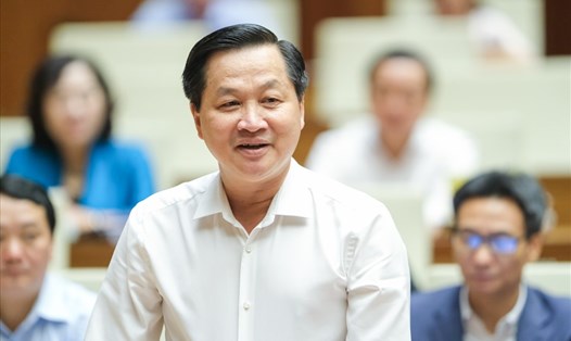 Phó Thủ tướng Chính phủ Lê Minh Khái phát biểu tại Quốc hội ngày 2.6.