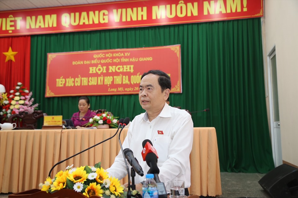 Phó Chủ tịch Thường trực Quốc hội Trần Thanh Mẫn tiếp xúc cử tri Hậu Giang