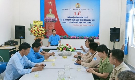 Liên đoàn Lao động huyện Tiên Phước, tỉnh Quảng Nam thành lập Công đoàn cơ sở mới với 34 đoàn viên. Ảnh: Văn Khánh