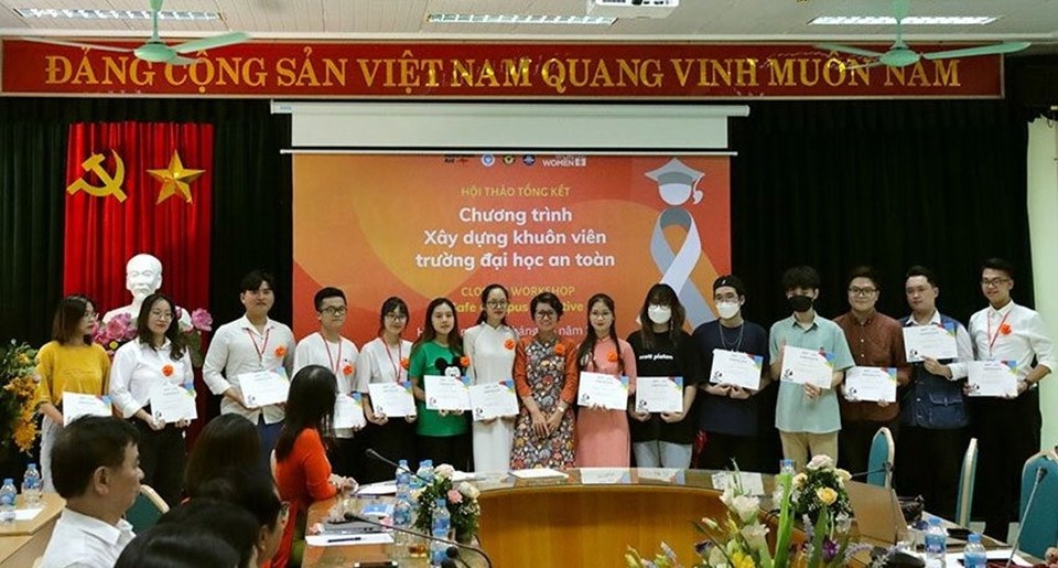 Chương trình “Xây dựng khuôn viên trường đại học an toàn”. Ảnh QM Chương trình “Xây dựng khuôn viên trường đại học an toàn”. Ảnh QM