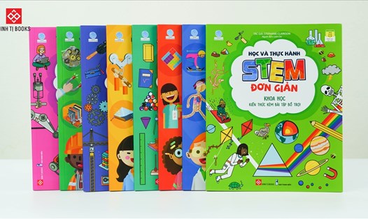 Bộ sách "Học và thực hành STEM" do Nhà xuất bản Thanh Niên và Đinh Tỵ Books giới thiệu đến độc giả nhí. Ảnh: Đ.T