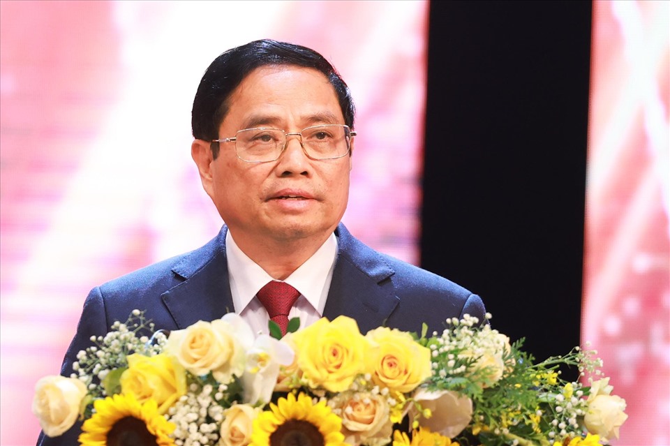 Thủ tướng Phạm Minh Chính phát biểu tại lễ trao giải. Ảnh: Hải Nguyễn