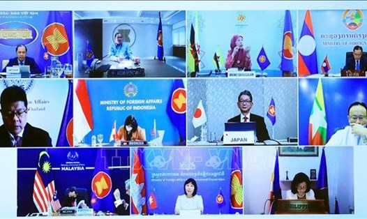Các đại biểu tham dự trực tuyến Diễn đàn ASEAN - Nhật Bản lần thứ 36 tháng 5.2021. Ảnh minh họa. Ảnh: TTXVN