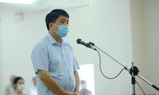 Ông Nguyễn Đức Chung tại phiên toà phúc thẩm vụ án sai phạm mua chế phẩm Redoxy-3C. Ảnh: V.D