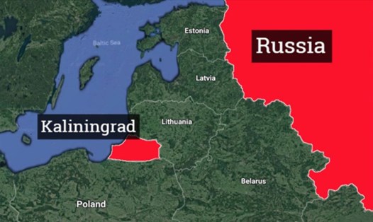 Vùng lãnh thổ Kaliningrad của Nga nằm giữa Lithuania và Ba Lan. Đồ họa: Google Maps