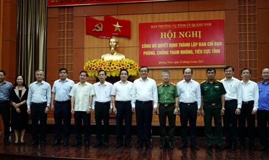 Tỉnh ủy Quảng Nam tổ chức hội nghị công bố Quyết định thành lập Ban Chỉ đạo phòng, chống tham nhũng, tiêu cực. Ảnh: Thanh Chung