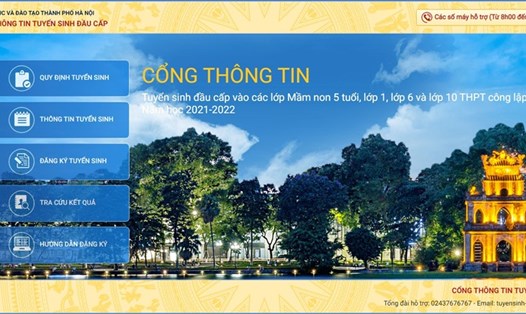Cổng thông tin tuyển sinh đầu cấp của Hà Nội sẽ được mở từ 0h ngày 25.6 để phụ huynh đăng ký thử.