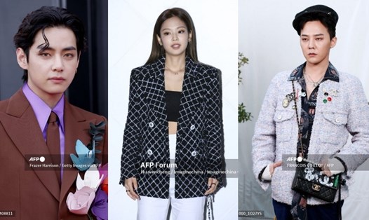 V - BTS, G-Dragon - Big Bang đều vướng tin đồn hẹn hò với Jennie - BlackPink. Ảnh: AFP.