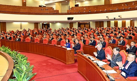Quang cảnh Hội nghị lần thứ 5 Ban Chấp hành Trung ương Đảng Cộng sản Việt Nam khóa XIII. Ảnh: ĐĂNG KHOA