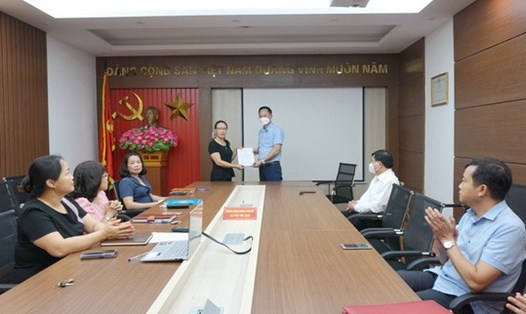 Công đoàn cơ sở cơ quan Công đoàn Nông nghiệp và Phát triển Nông thôn Việt Nam tổ chức Lễ kết nạp đoàn viên Công đoàn (ảnh minh hoạ). Ảnh: CĐN