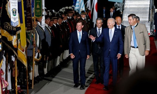 Tổng thống Mỹ Joe Biden tới Đức dự hội nghị thượng đỉnh G7. Ảnh: AFP