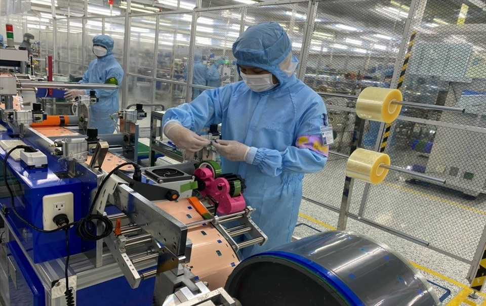 Công nhân các khu công nghiệp tỉnh Thái Nguyên luôn hưởng ứng các phong trào thi đua do Công đoàn phát động. Ảnh: CĐTN