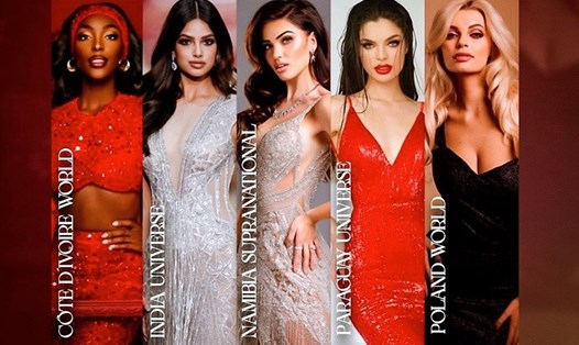 5 người đẹp lọt top cao nhất của Miss Grand Slam 2021. Ảnh: CMH.