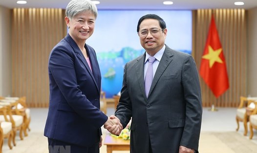 Thủ tướng Phạm Minh Chính tiếp Bộ trưởng Ngoại giao Australia Penny Wong. Ảnh: TTXVN