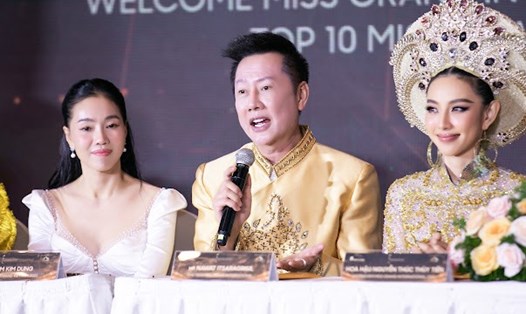 Bà Phạm Kim Dung (trái) CEO công tu sen vàng lên tiếng về ồn ào tranh chấp bản quyền tên gọi Hoa hậu Hoà bình Việt Nam. Ảnh: SV.