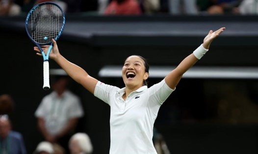 Harmony Tan có chiến thắng đáng nhớ trước Serena Williams tại vòng 1 Wimbledon 2022. Ảnh: Getty
