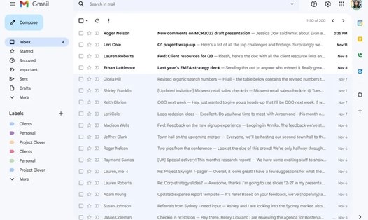Google phát hành giao diện người dùng mới cho Gmail với các ứng dụng bị ẩn khỏi màn hình. Ảnh: Google
