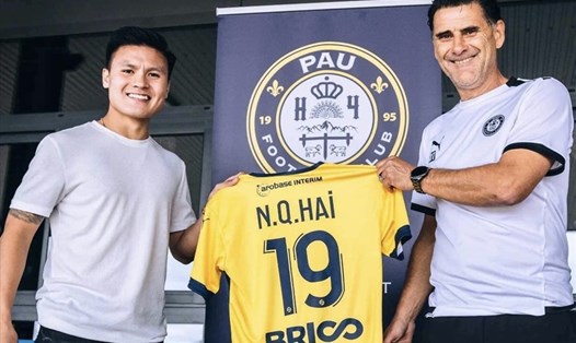 Quang Hải chính thức khoác áo số 19 tại Pau FC. Ảnh: PauFC