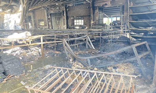 Hiện trường vụ cháy khu công nghiệp tỉnh Bình Định.