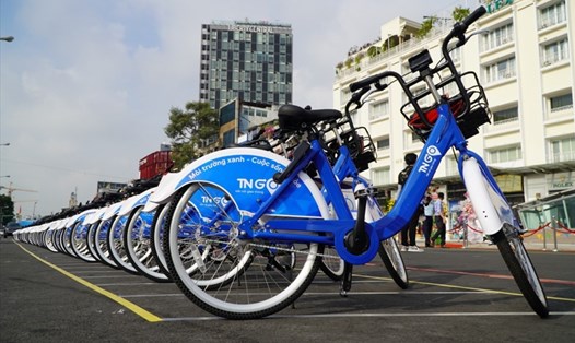Xe đạp công cộng được sử dụng phục vụ người dân tại 5 quận trung tâm của Hà Nội. Ảnh: LĐ