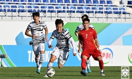 U23 Hàn Quốc tự làm khó mình khi đánh rơi chiến thắng trước U23 Việt Nam ở lượt trận thứ 2 của bảng C. Ảnh: KFA